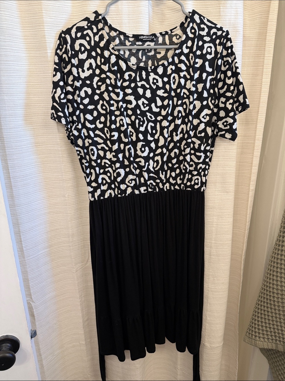 Heimish USA black and white spotted dress 1X